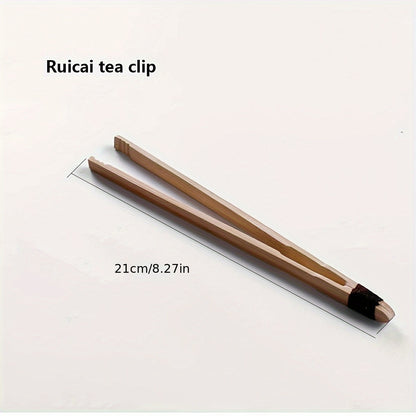 Bamboo Tea Clip (Carbonized Edition) - Father's Day Bamboo Tea Tongs - Ideal for Gift-giving and Tea Ceremonies