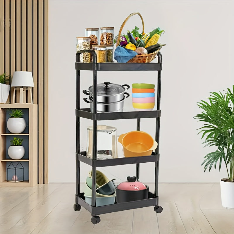 Rolling Storage Cart with Wheels - Ideal for Organizing Kitchen, Bathroom, and Living Room Spaces