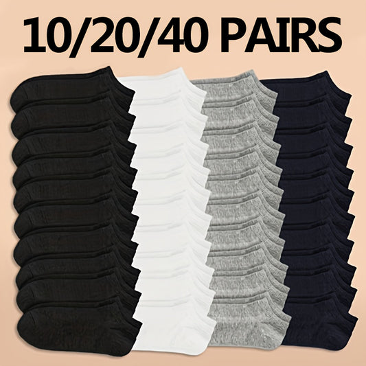 10/20/40 pairs of soft & lightweight unisex low cut ankle socks