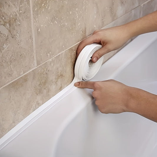 Waterproof self-adhesive sealing tape for bathroom to prevent water damage and make seams beautiful.