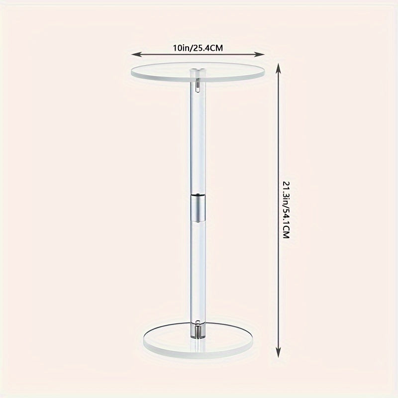 Transparent acrylic tea table for one person, designed in a Nordic simple and creative fashion. This modern small round table is perfect for saving space and adds a touch of style to any corner of your home.