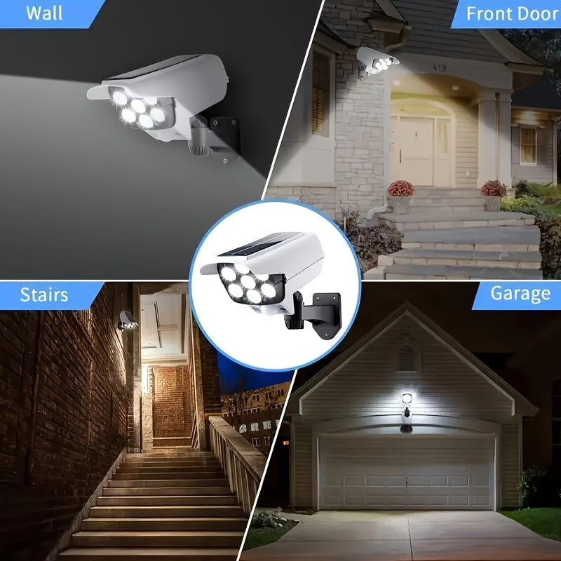 1pc KEWEN Solar Motion Sensor Street Light with Fake Camera, Solar Powered for Doorway, Corridor, Garden.