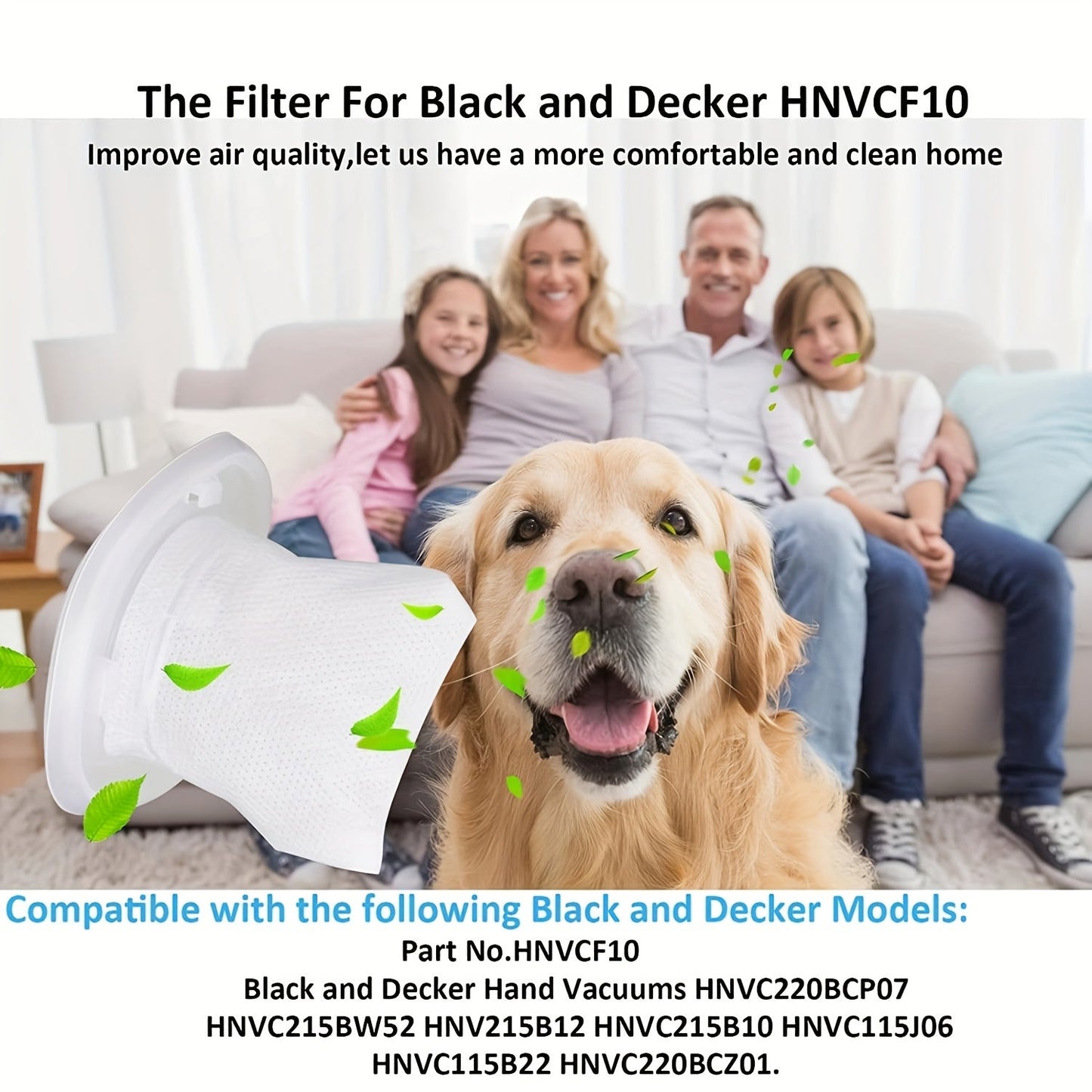 Фильтры HNVCF10, совместимые с ручными пылесосами Black And Decker Dustbuster HNVC215B10.