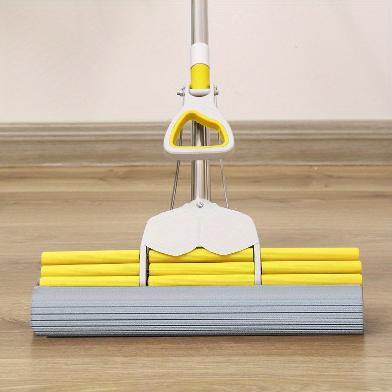 One stainless steel handle sponge roller mop for floor cleaning, measuring 38.0cm. This durable mop absorbs water efficiently and is perfect for home cleaning. Get your hands on this essential cleaning supplies today.