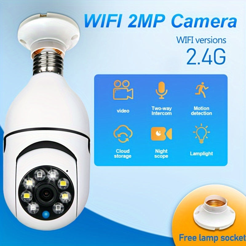 YIIYRY Smart Bulb Camera with Dock - Simple Installation, Night Vision, High Definition 1080P, Dual Audio, WiFi for Live Monitoring & Multi-User Access