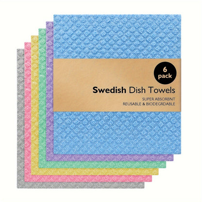 Swedish Dishcloths for the Kitchen - Set of 3 or 10PCS. These reusable and compostable kitchen cloths are made in Sweden from cellulose sponge material. Perfect for washing dishes, these Swedish dishcloths can also be used as reusable paper towels that