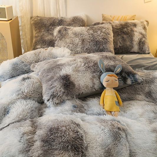 Treat yourself to the ultimate comfort with our Luxury Plush Long Fur Duvet Cover Set. This set features a zipper closure for easy use, and is perfect for all-season use thanks to its breathable design. Made of solid color polyester, this set includes