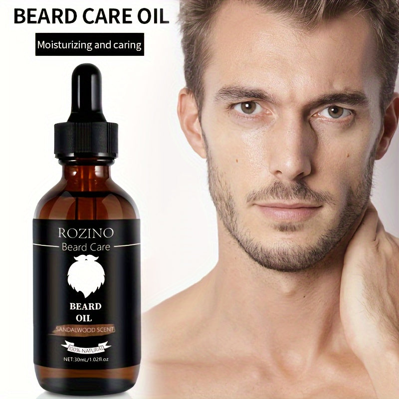 Sandalwood Beard Care Oil with Plant Glycerin for deeply moisturized, soft and glossy beard to enhance male charm and bring you closer to the Male God.