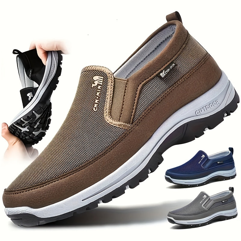 Men's slip-on walking shoes - comfortable, durable, and breathable for outdoor activities and daily use