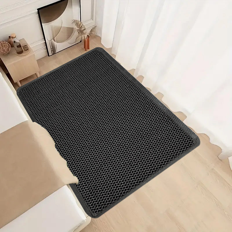 Modern Pattern Printed Kitchen Mat, 1pc, 1.1cm thick for durability, non-slip and stain resistant. Made of polyester fiber, machine washable and suitable for various areas of the home including the kitchen, living room, entryway, balcony, and as home