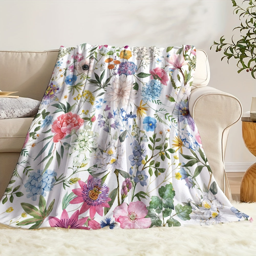 Soft and cozy flower print blanket, perfect for napping on the go or at home. Ideal for adding a touch of warmth and style to any room. Makes a great birthday or holiday gift for girls and adults. Suitable for all seasons.