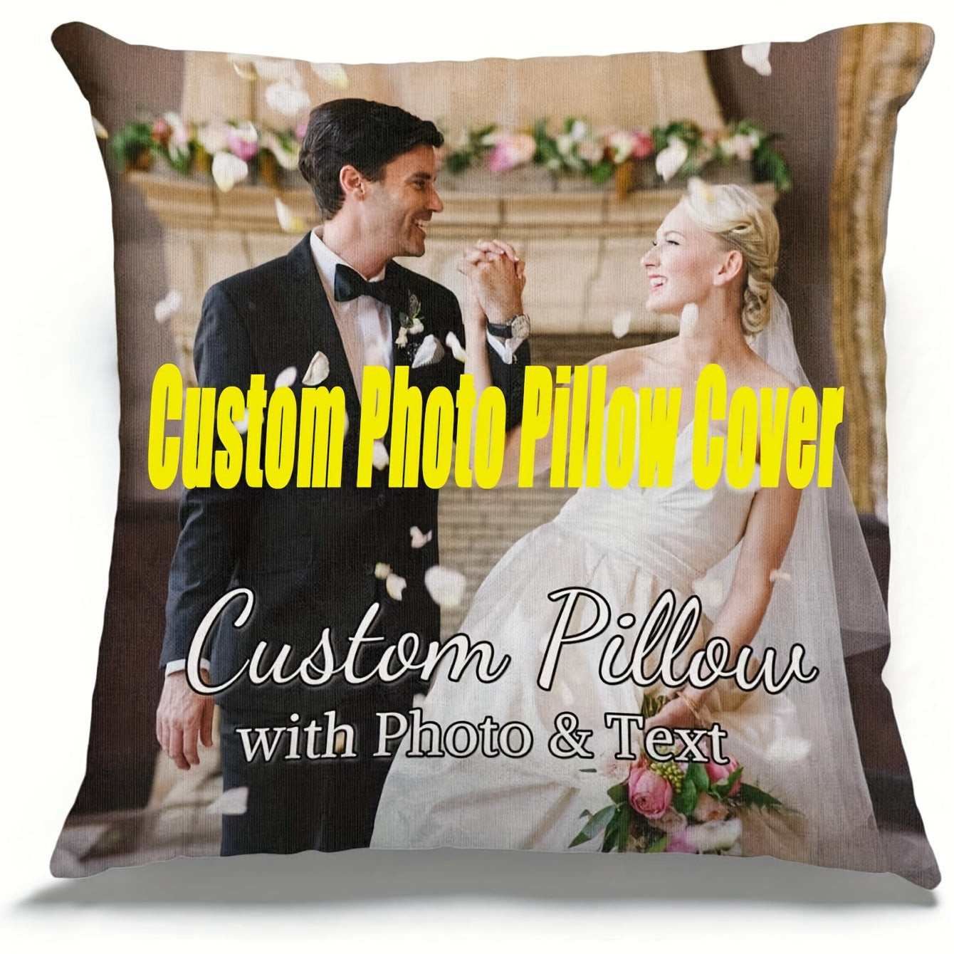 Get your hands on this custom photo pillowcase measuring 45.72x45.72cm made of soft polyester material. With a single-sided print, it is perfect for adding a personal touch to your home decor or as a thoughtful gift for Valentine's Day, Christmas, or