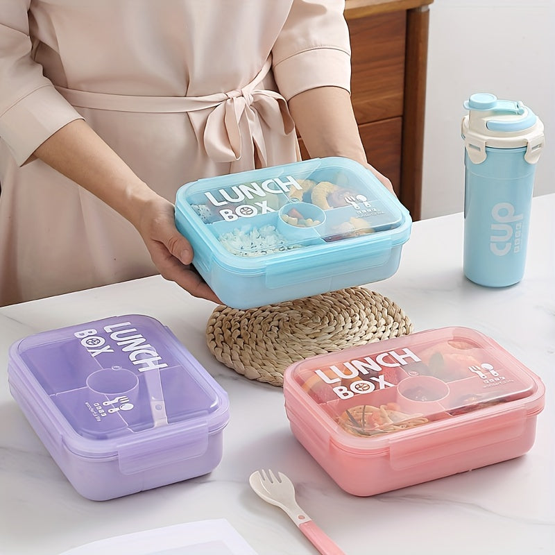 Separate Lunch Box Set for Office Workers, Includes Tableware, Microwave-Safe Bento Box for Picnics, Camping, and Home Use