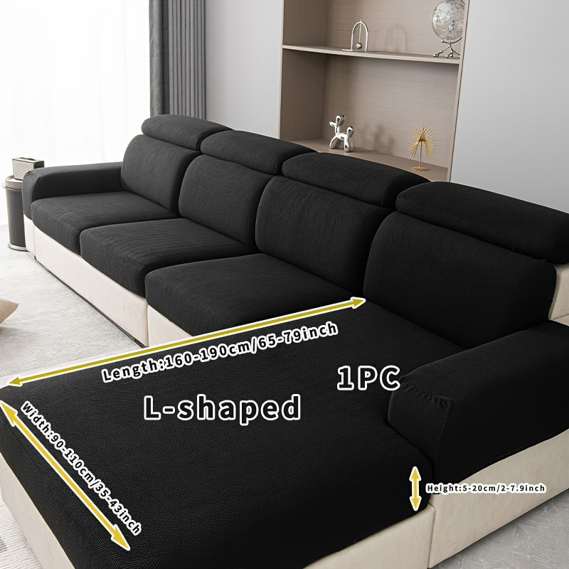 Protective Nordic Stretch Sofa Cover, All-Season Usage, Solid Color, Guards Against Pet Scratches for Home.