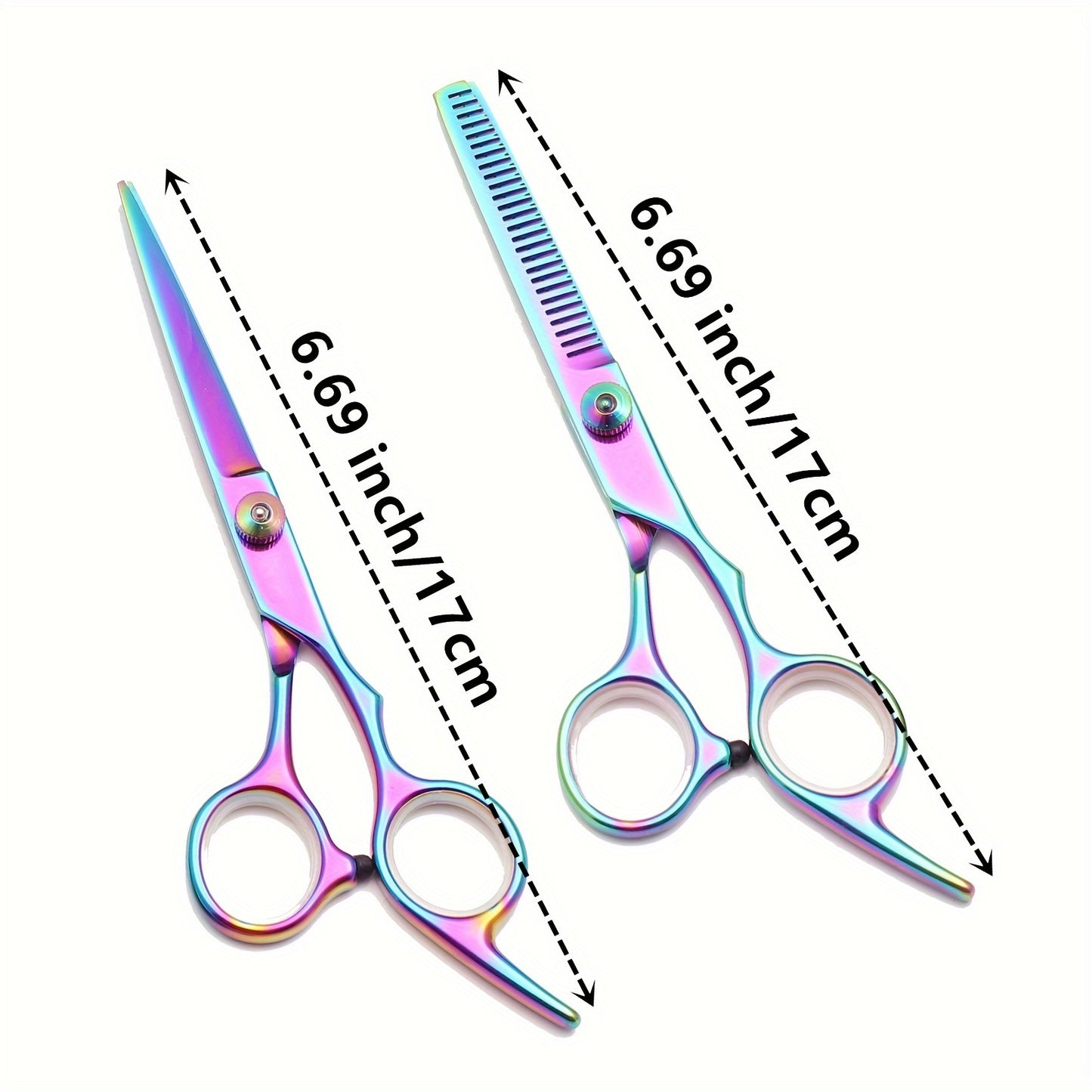 Japanese stainless hair cutting scissors and thinning shears set for barber shops and hairdressing, includes combs and razor