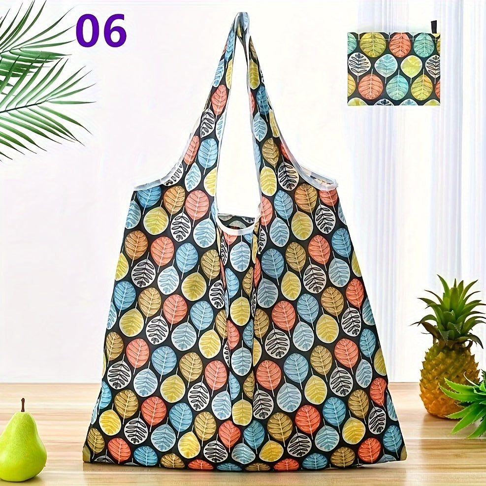 This shopping bag is designed to be convenient for all your needs, with a foldable and portable design that is also fashionable. It is waterproof and durable, with a large capacity perfect for supermarket shopping, traveling, and storing items such as