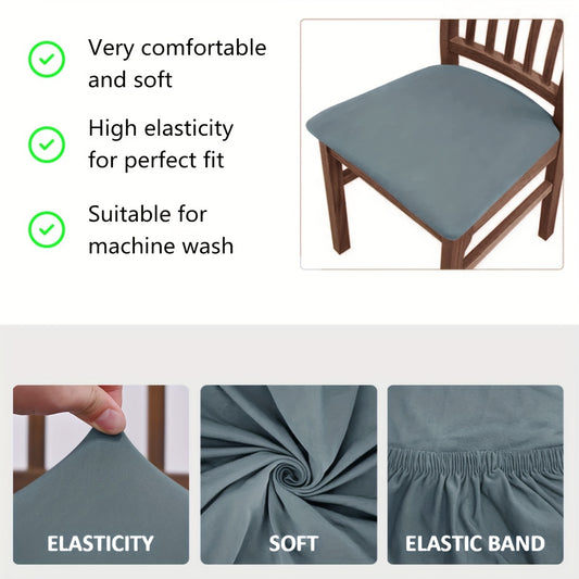 Solid color frosted chair stool cover, soft and elastic, dustproof and dirt resistant. Suitable for living room chairs.