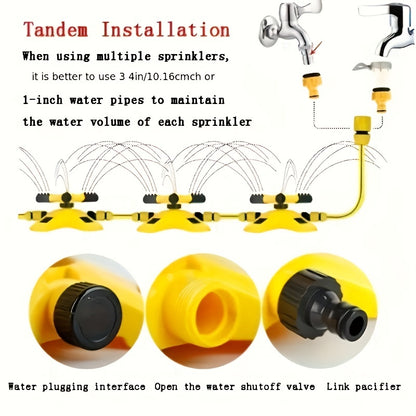 1 Set of 360-Degree Automatic Rotating Sprinkler with Nursery and Lawn Irrigation.