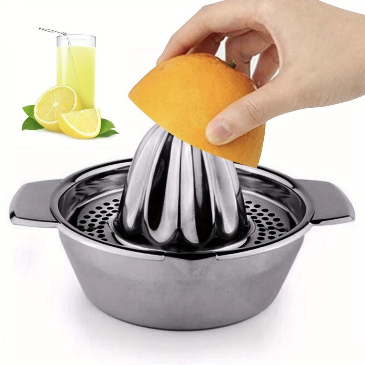 Durable Stainless Steel Manual Citrus Juicer Set - Versatile Lemon & Orange Squeezer, Kitchen Tool for Fresh Juice