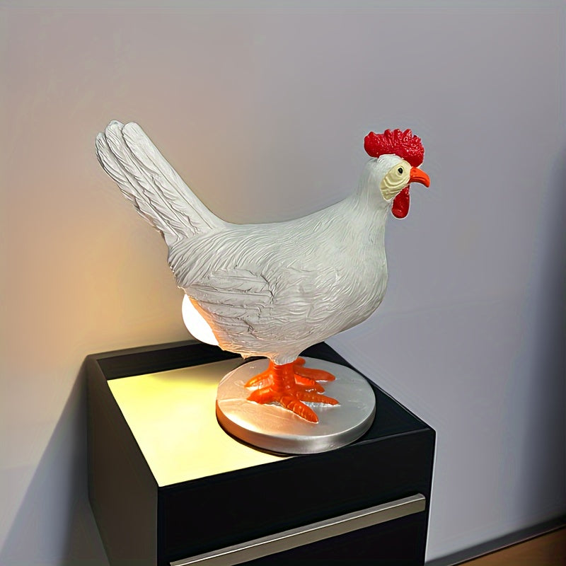 1pc Chicken Butt Lamp, Cute Rooster Resin Desktop Ornament LED Light for Home Decor and Gifts.