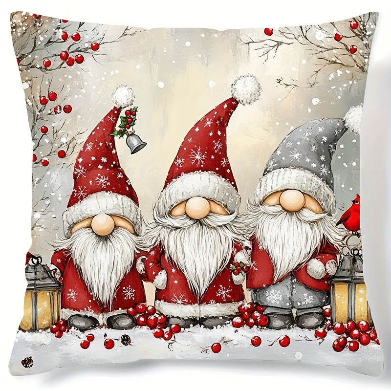 Soft modern Christmas pillowcase, 44.96cm x 44.96cm, single side print, ideal for living room and bedroom décor, polyester material, insert not included.