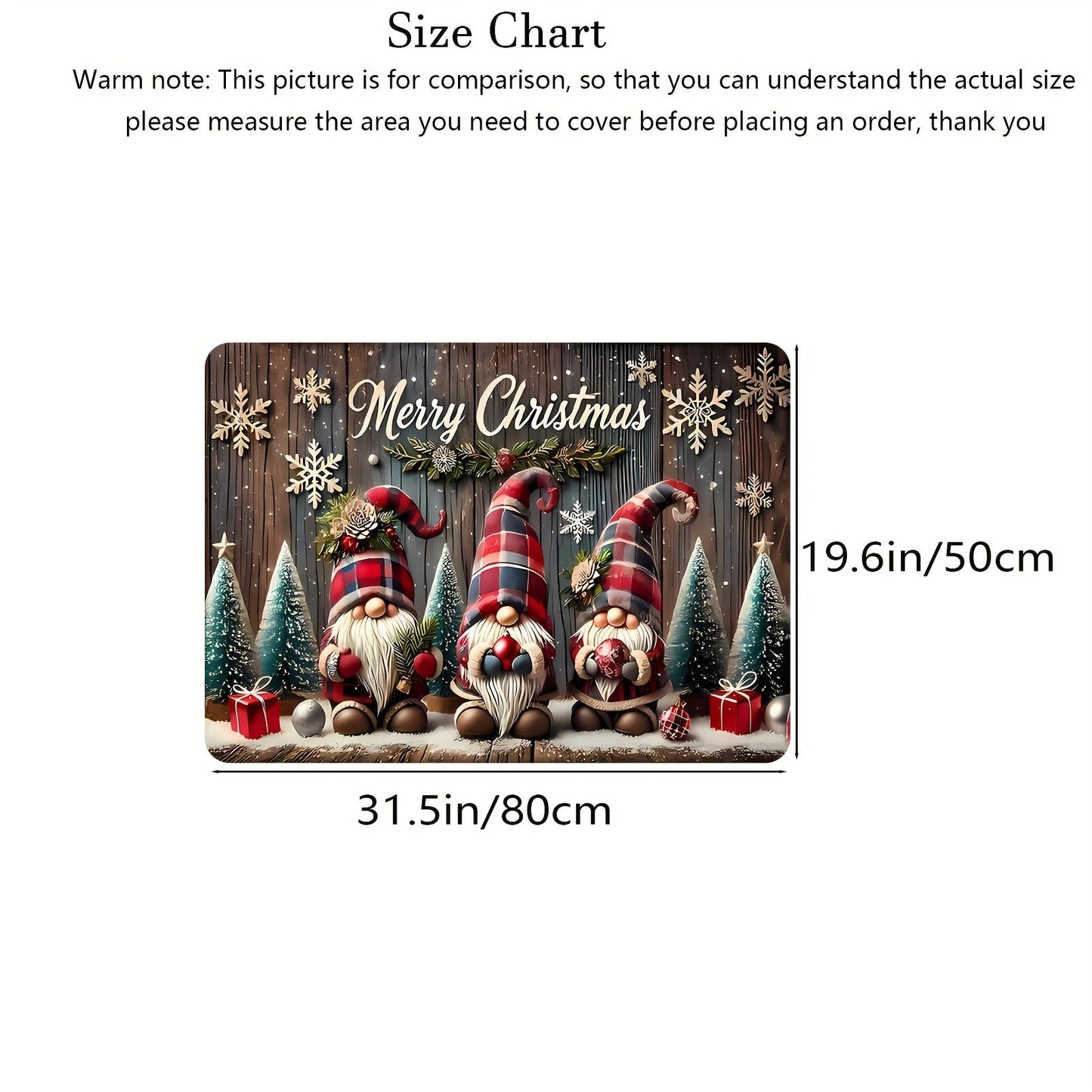 Welcome guests with the Christmas Gnome Doormat, a polyester area rug that is machine washable and features a low pile knit weave. This festive holiday decor piece comes with indoor anti-slip backing, making it perfect for use in your home, bedroom