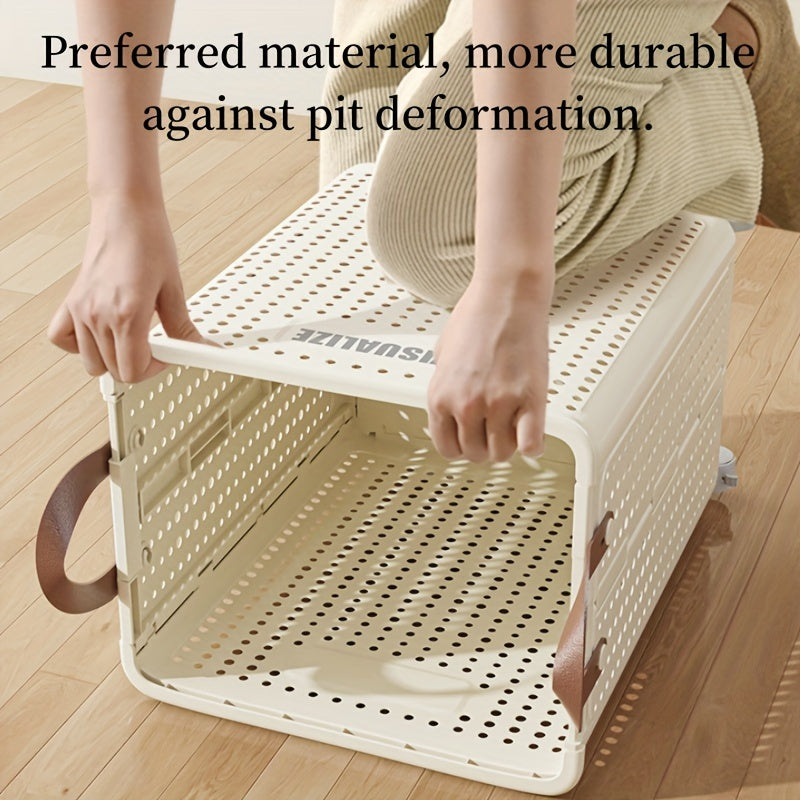 Portable Dirty Clothes Basket with No Cover, Foldable Design for Easy Storage. Perfect for Home, Balcony, and Bathroom. Medium Capacity with Wheels for Easy Mobility. Holds up to 14 Adult Clothes (Medium Size) or 20 Adult Clothes (Large Size). A