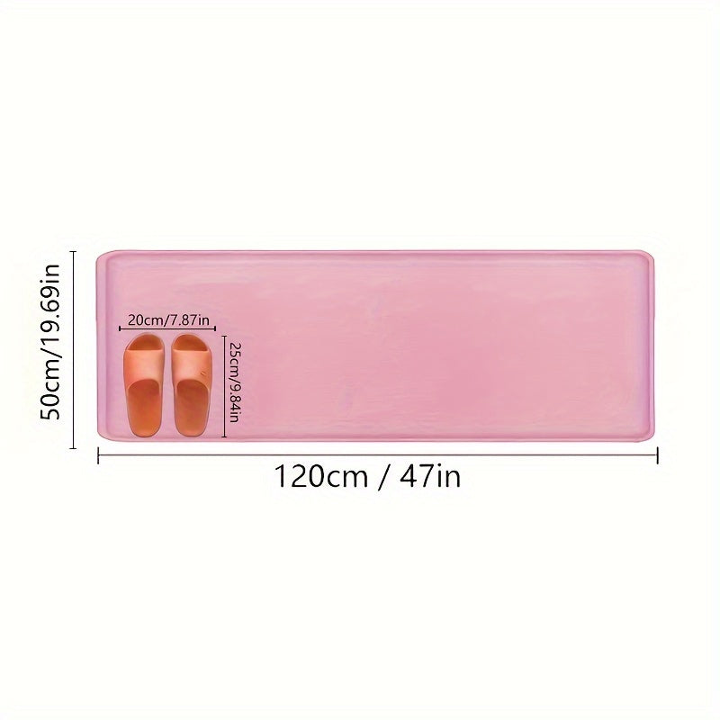 Soft coral fleece bath mat - absorbent, non-slip, washable rug for bathtub & shower, premium comfort accessory.