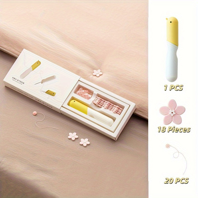 Одна штука желтого держателя для стеганого одеяла без иголок - безопасные и невидимые зажимы для постельного белья и чехлов для диванов. Легко чистится с помощью точечной обработки.