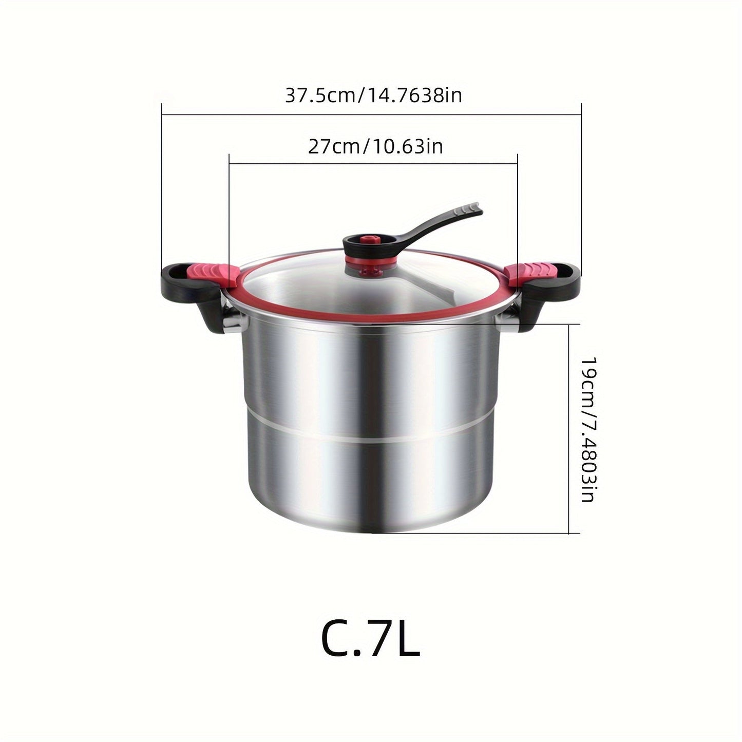 Durable Stainless Steel Soup Pot ideal for Food Processing, featuring a Double Bottom, Glass Lid, and versatile for use as a Stew or Pasta Pot in the Household Kitchen