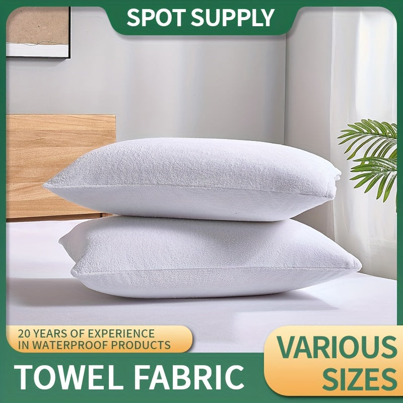 Machine washable, twill weave pillowcase with luxurious velvet enhancement that is waterproof and stain-resistant. Features a 60 thread count.