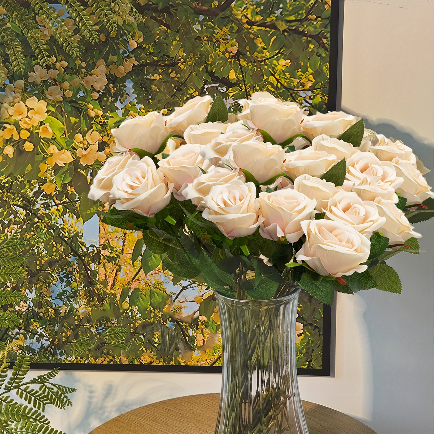 10 fake roses with stems for home, wedding, or office décor. Ideal for Valentine's Day, proposals, weddings, and aesthetic décor.