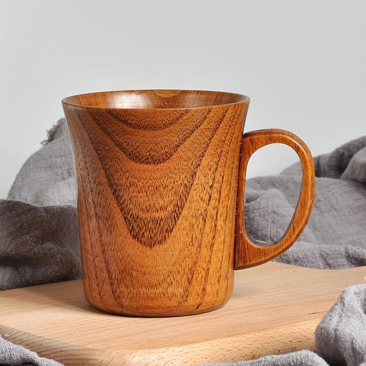 Handcrafted Jujube Sour Wood Mug with Handle - Japanese-inspired, elegant drinkware for various beverages.