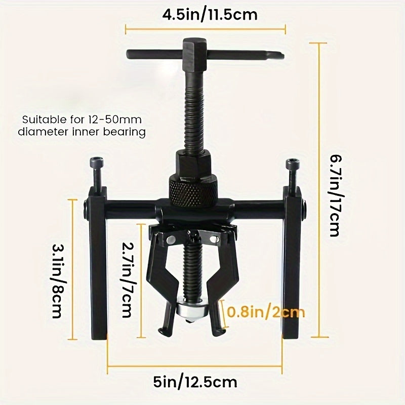 Durable 3-Jaw Puller Set for Bearings, Gears, & Bushings | Adjustable Carbon Steel Extractor | Reliable Automotive Tool Kit