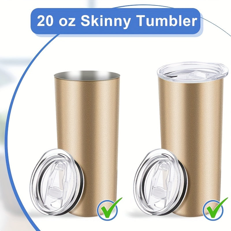 Set of 2/3/5 clear plastic spill-proof lids for 20 oz tumblers.