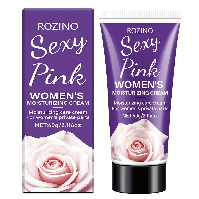 ROZINO 60g Intimate Parts Cream, Rose Scented, Hypoallergenic, Moisturizing with Vitamin E and Plant Extracts for All Skin Types, Suitable for Drying Skin, Secret Delicate Skincare for