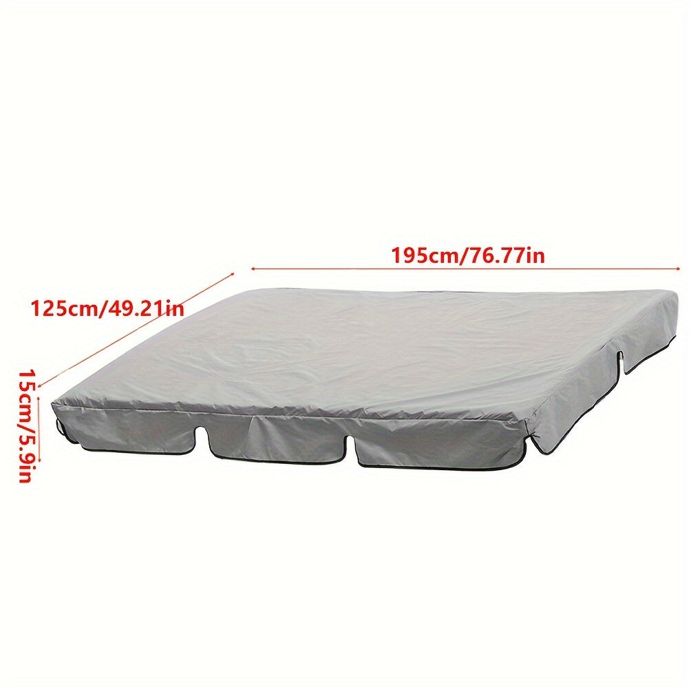 UV-protected waterproof swing canopy cover for outdoor garden patio, measuring 195x125cm with a plastic frame.