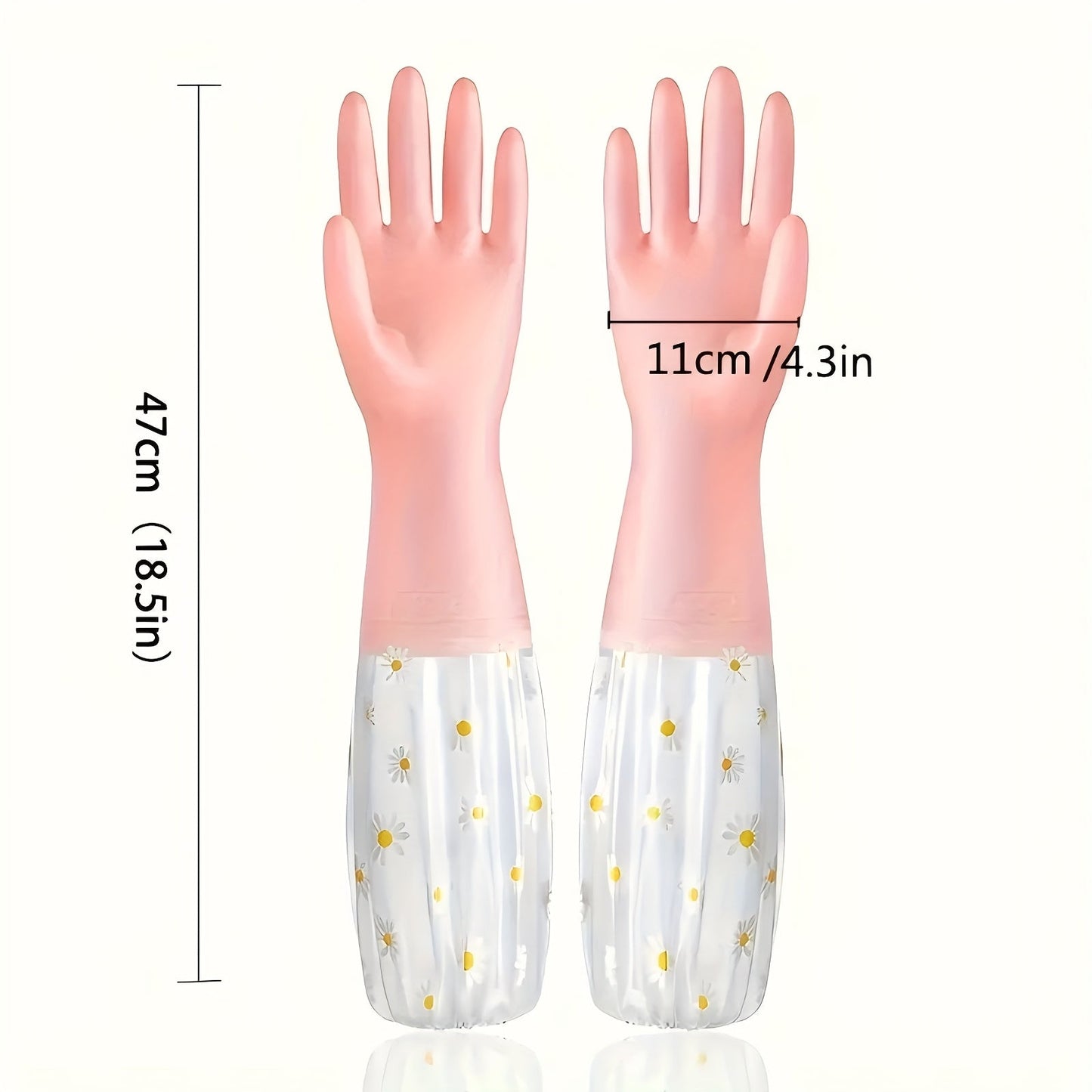 Stylish Long-Sleeve Kitchen Gloves - Water-resistant, Strong & Safe for Effective Home Cleaning