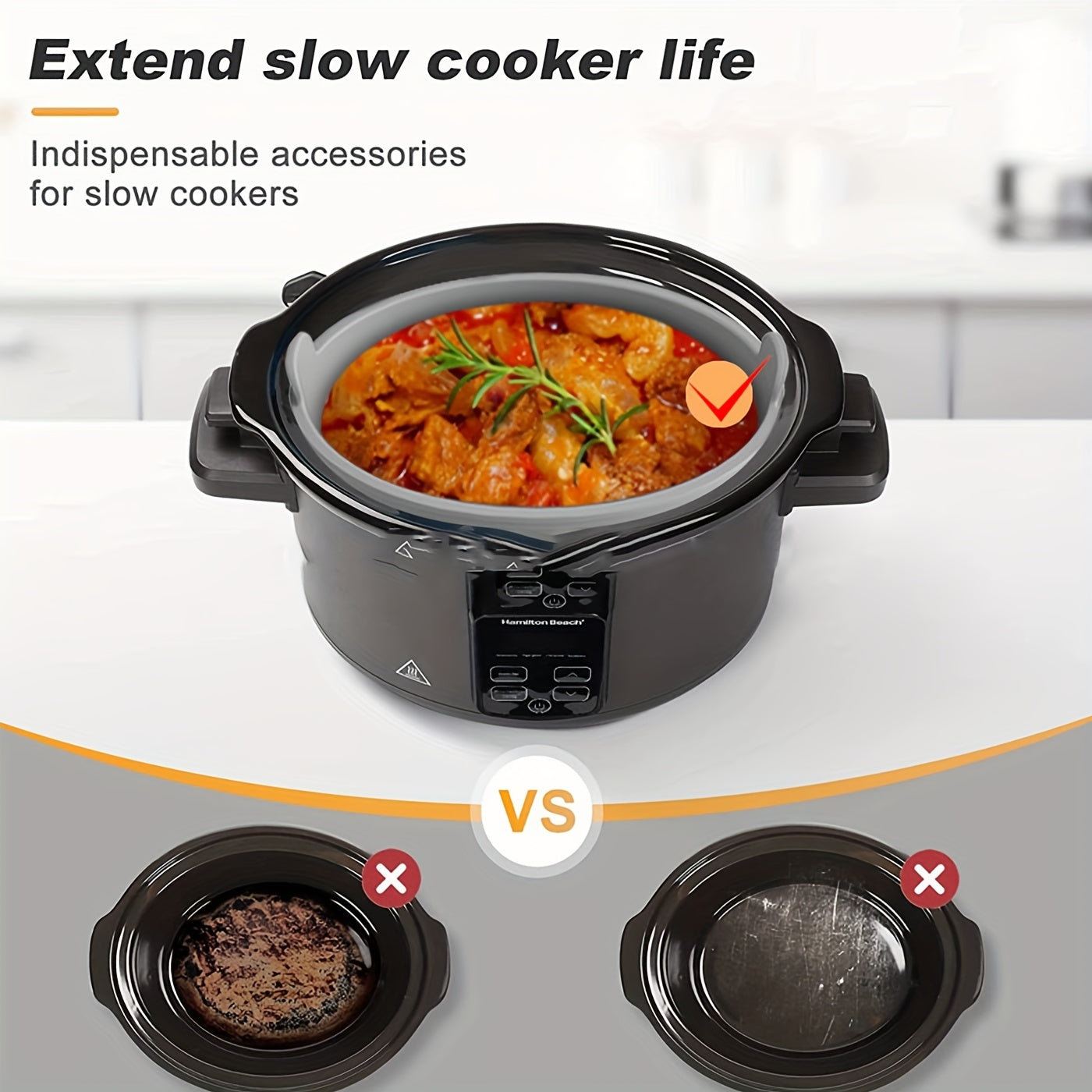 Reusable Silicone Slow Cooker Liners - Divide Your Slow Cooker into Multiple Portions for Convenient Meal Preparation