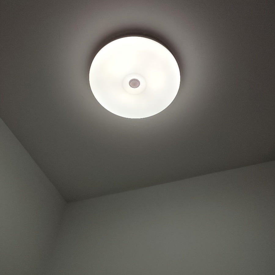 6000K LED Ceiling Fixture with Motion Sensor for Indoor Use, Hardwired, Plastic Material