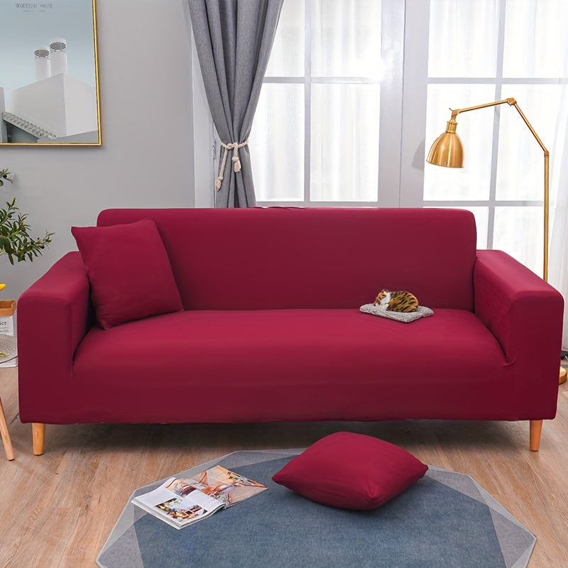 Modern sofa cover with non-slip elastic band, machine washable, made of 95% polyester and 5% spandex. Compatible with various sofa sizes, no printing, stitched craftsmanship, fabric weight of 100-120 g/m².