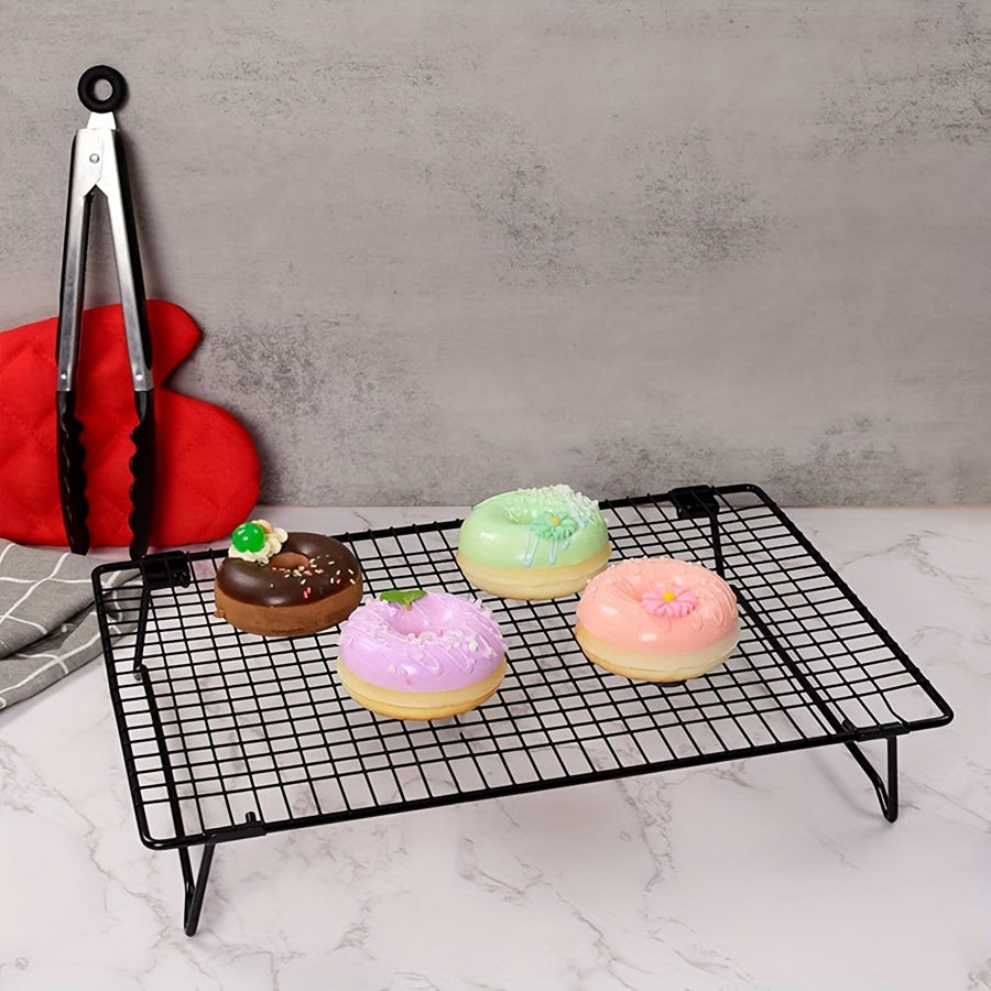 The WIEZ 3-Tier Stainless Steel Stackable Cooling Rack is a must-have for your home kitchen. It is perfect for baking and cooking, oven safe, with a food-safe mesh design for even air circulation. Ideal for cupcakes, biscuits, and more!