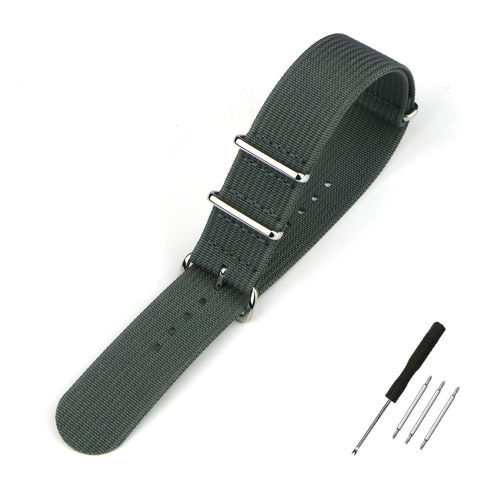 18mm 20mm 22mm Ribbed Nylon Watch Strap, Braid Ballistic Fabric Watch Band Accessory