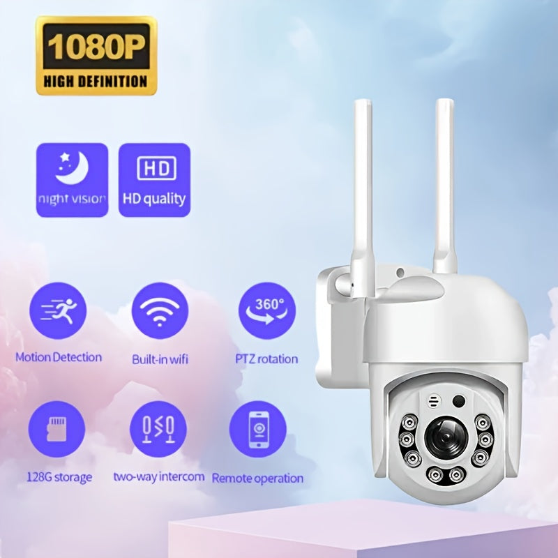 High Definition 1080P WiFi Security Camera - Wireless Home Surveillance Camera with Full-Color Night Vision, Two-Way Audio, and Motion Detection for Monitoring Youngsters, Elderly, and Pets - USB Powered, Batteries Not Included - Ideal Christmas present