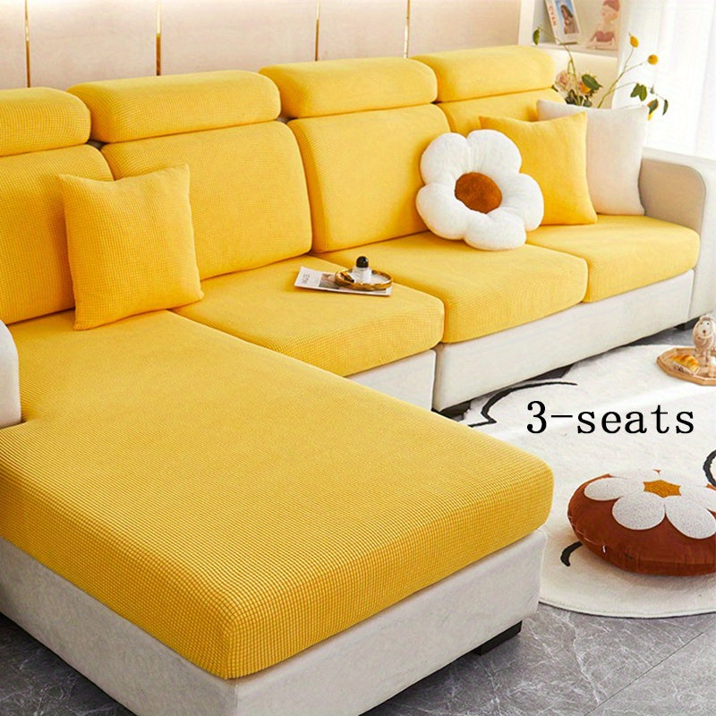 Anti-slip sofa cushion cover with elastic band for universal furniture protection in bedroom, office, and living room. Four seasons slipcover for comfortable and stylish seating.