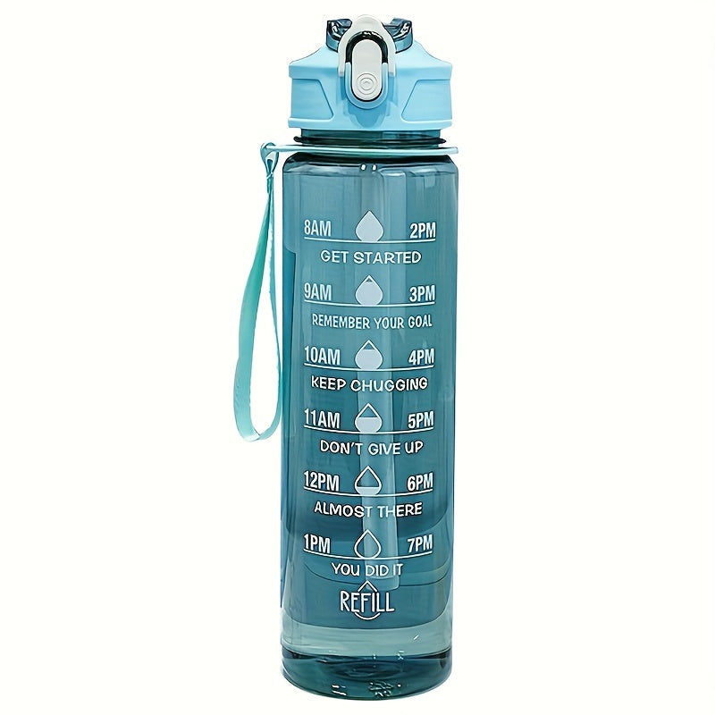 Gradient design sports water bottle with leakproof, portable, and large capacity, ideal for outdoor activities and daily use. Comes in transparent and gradient variations.