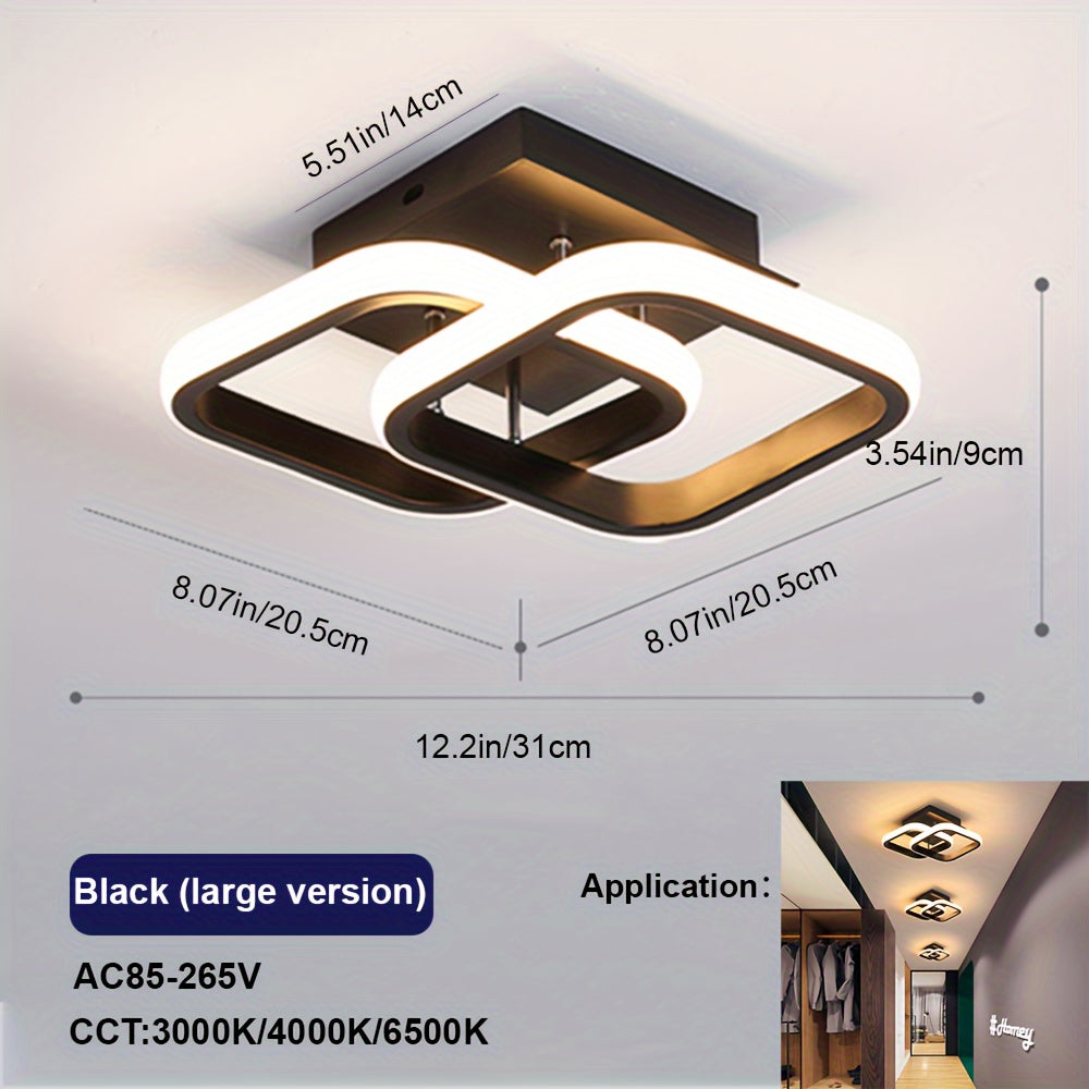 Modern LED flush mount ceiling light with adjustable color temperature, perfect for various rooms. Available in black or white.