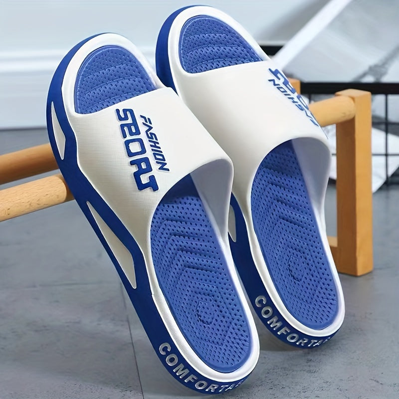 Men's comfortable open toe PVC slippers, perfect for indoor or outdoor wear all year round.