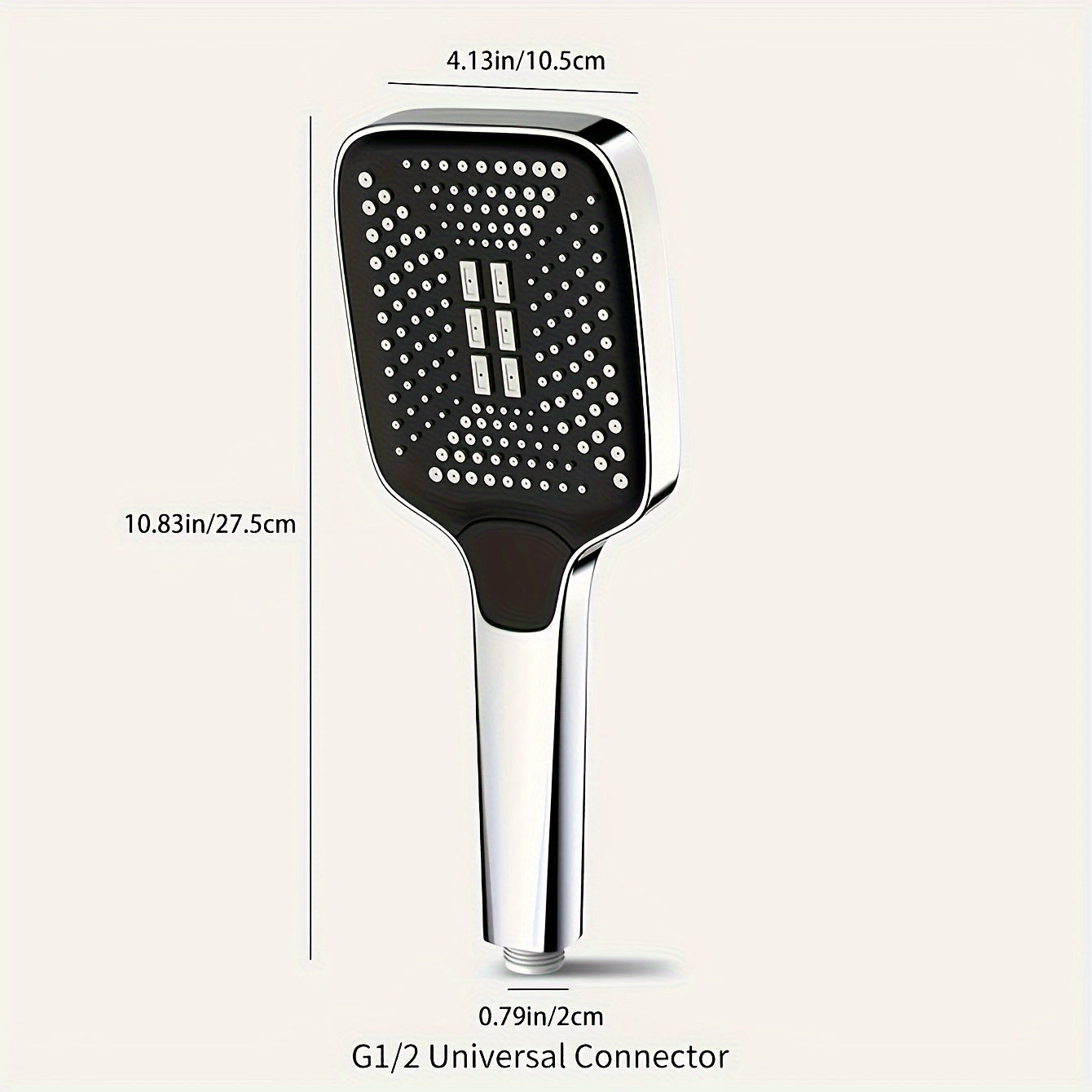 Shift Shower Silvery: High pressure household hand-held shower head booster.