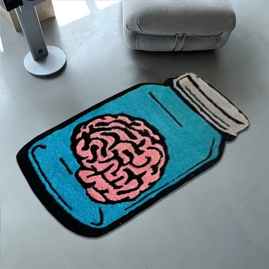 Soft Flannel Area Rug with Science Monster Design - Non-Slip, Washable, and Fade-Resistant for Living Room, Bedroom, or Entryway - Cozy Home Decor Addition